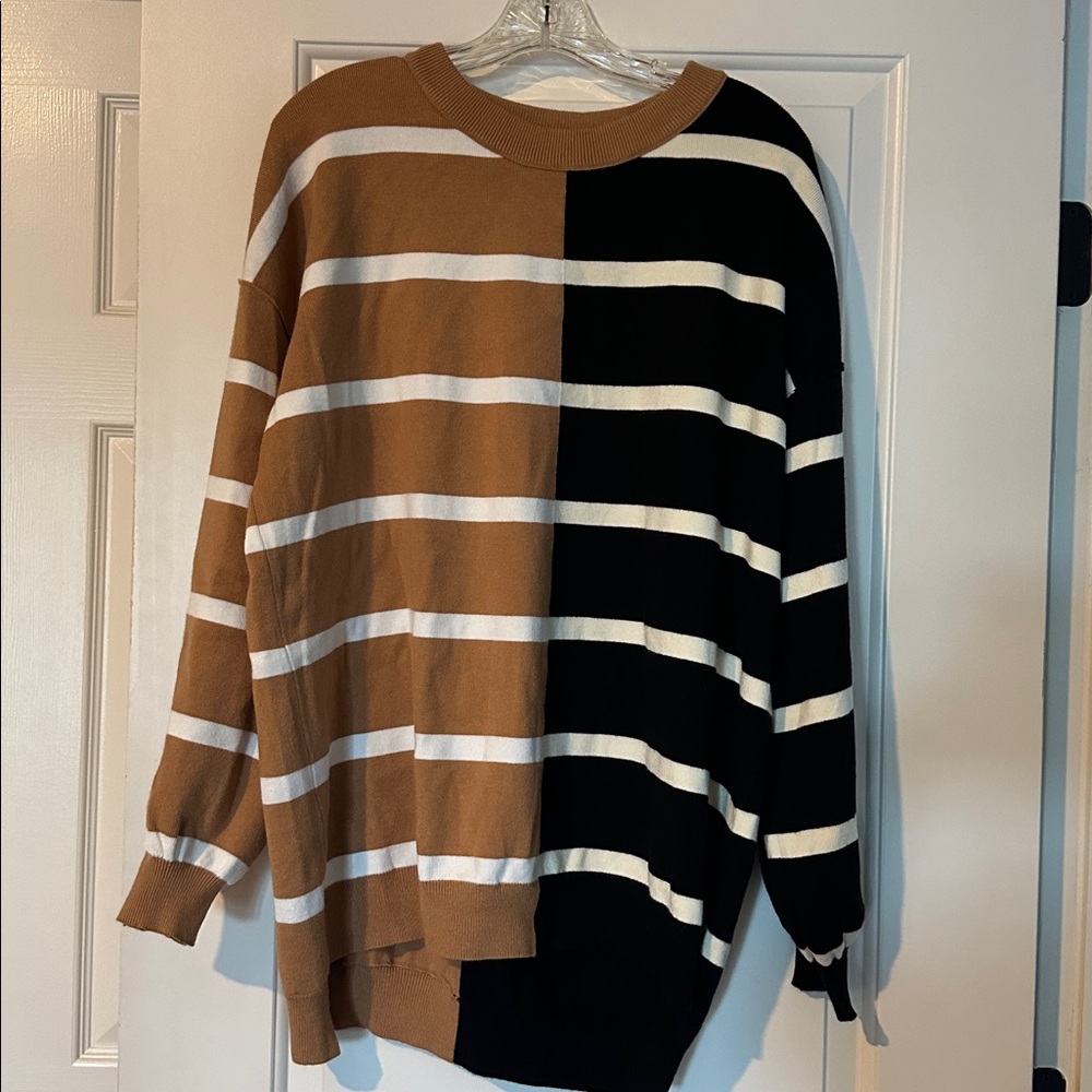 Striped Brown and Black Sweater